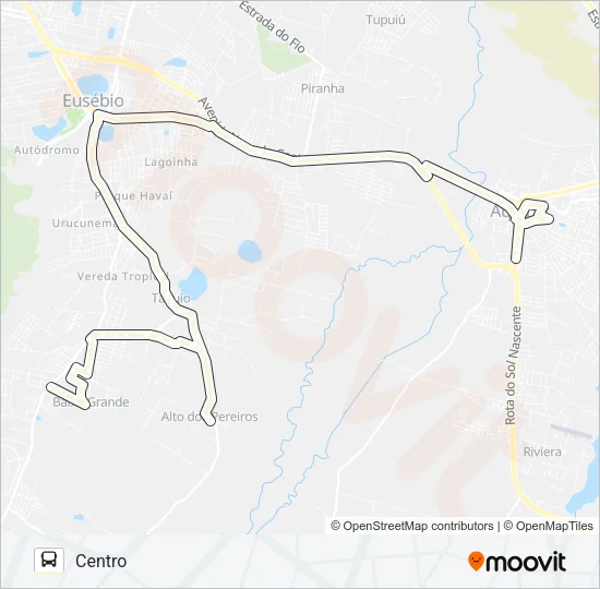 ROTA BEGE BAIXA GRANDE/TAPUIO/CENTRO Bus Line Map