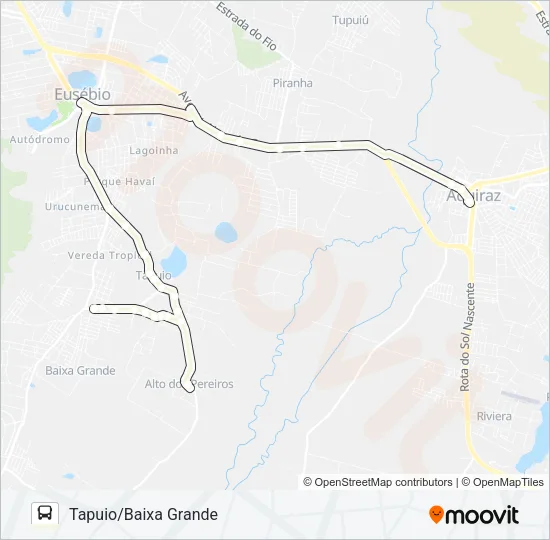 ROTA BEGE BAIXA GRANDE/TAPUIO/CENTRO Bus Line Map