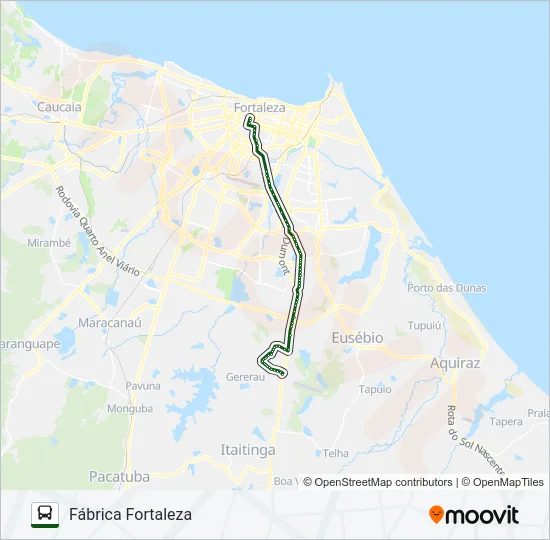 404607 FORTALEZA / BARROCÃO / PARQUE DOM PEDRO Bus Line Map