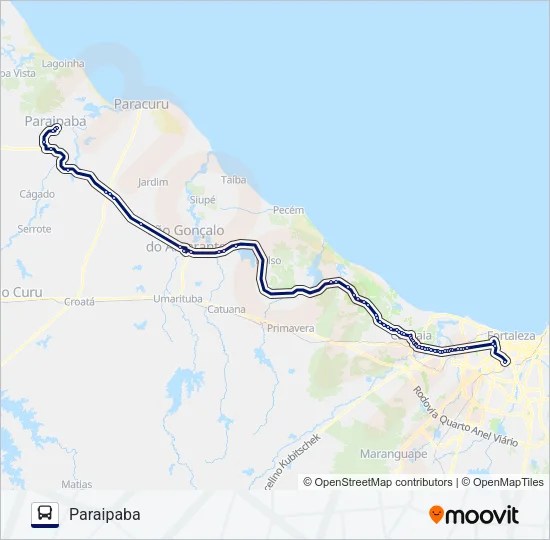 20408 FORTALEZA / PARAIPABA / VIA SÃO GONÇALO Bus Line Map