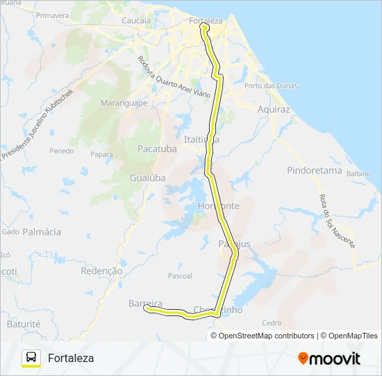 20304 BARREIRA / FORTALEZA / VIA CHOROZINHO Bus Line Map