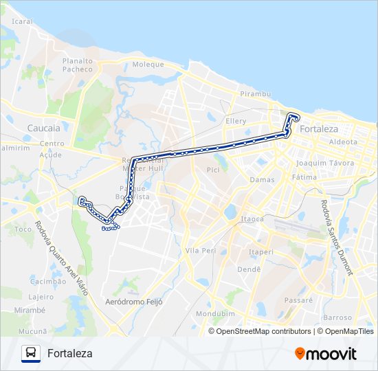 Mapa da linha 333 ARATURI de ônibus