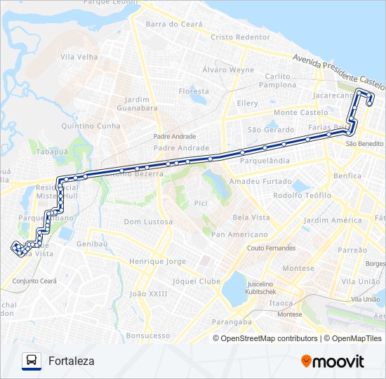 Mapa da linha 368 PARQUE ALBANO de ônibus