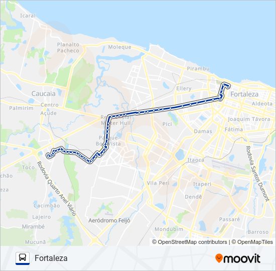 Mapa da linha 332 TERMINAL METRÓPOLE de ônibus