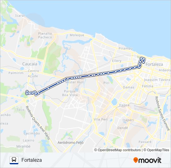 Mapa de 332 CONJUNTO METROPOLITANO de autobús