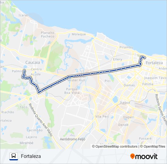 Mapa de 348 PLANALTO CAUCAIA / VIA BR-020 de autobús