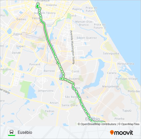 Mapa da linha 10347 FORTALEZA / EUSÉBIO de ônibus