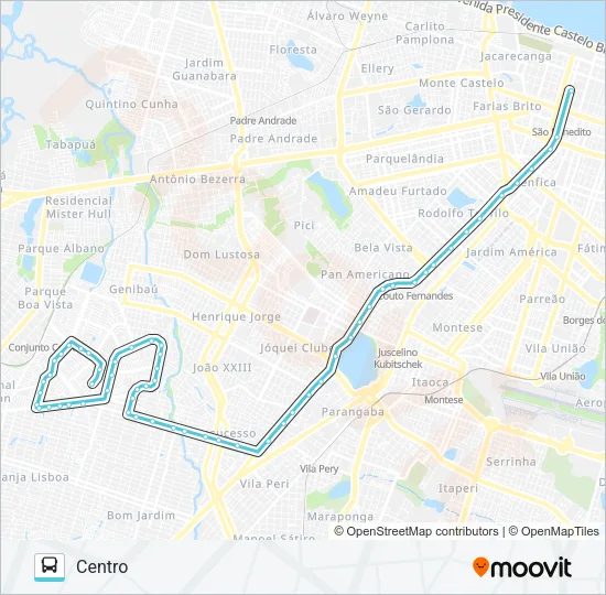 1385 CONJUNTO CEARÁ / CENTRO / ED Bus Line Map