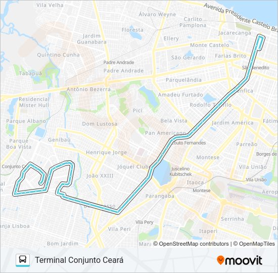 1385 CONJUNTO CEARÁ / CENTRO / ED Bus Line Map