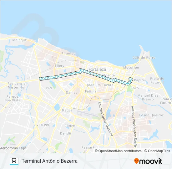 028 ANTÔNIO BEZERRA / BRT / PAPICU Bus Line Map