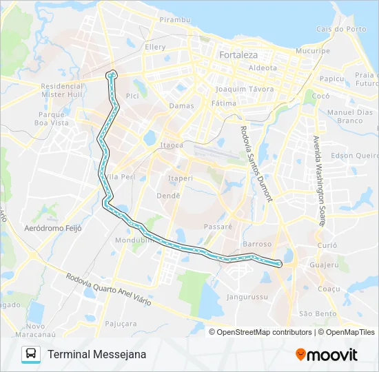 082 ANTÔNIO BEZERRA / PERIMETRAL / MESSEJANA Bus Line Map