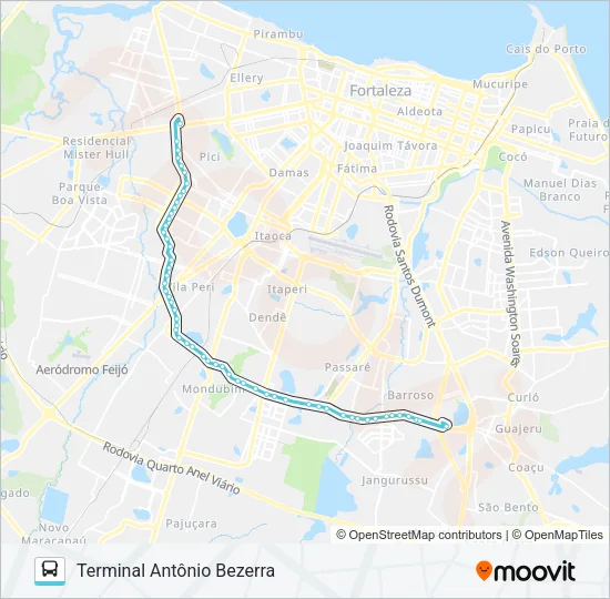 082 ANTÔNIO BEZERRA / PERIMETRAL / MESSEJANA Bus Line Map