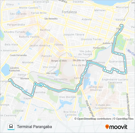 066 PARANGABA / AEROPORTO / PAPICU Bus Line Map