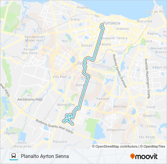 Mapa da linha 406 PLANALTO AYRTON SENNA / EXPEDICIONÁRIOS de ônibus
