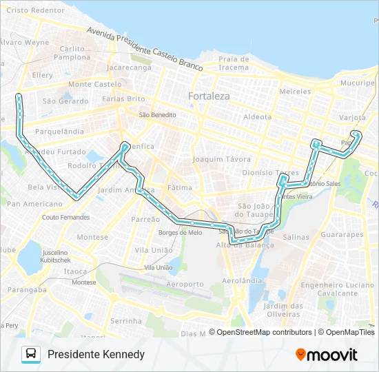 032 AV. BORGES DE MELO II / PAPICU Bus Line Map