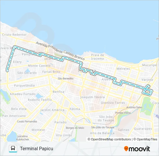 032 AV. BORGES DE MELO II / PAPICU Bus Line Map