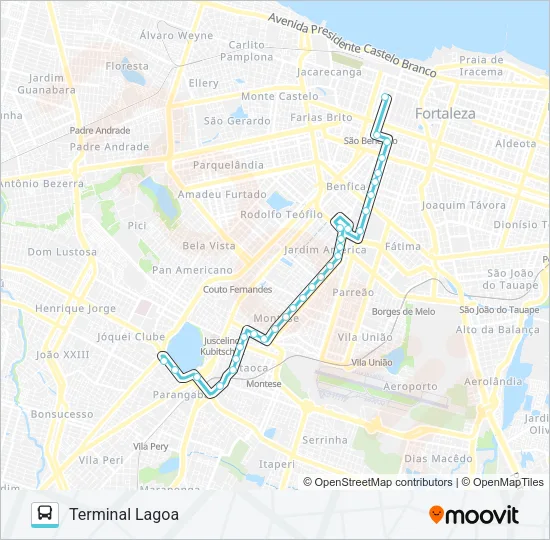 411 LAGOA / MONTESE / CENTRO Bus Line Map