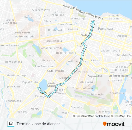 411 LAGOA / MONTESE / CENTRO Bus Line Map