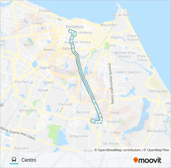 600 EXPRESSO / MESSEJANA / FREI CIRILO / BRT / CENTRO Bus Line Map