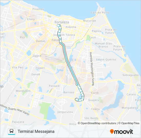600 EXPRESSO / MESSEJANA / FREI CIRILO / BRT / CENTRO Bus Line Map