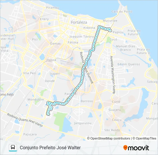 680 JOSÉ WALTER / CIDADE JARDIM / PAPICU Bus Line Map