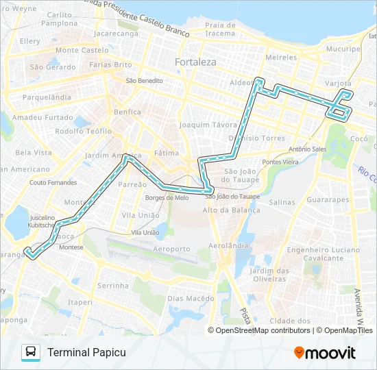 044 PARANGABA / MONTESE / PAPICU Bus Line Map