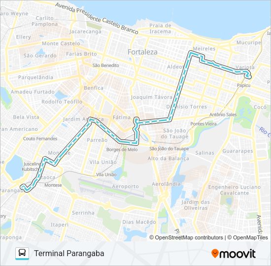 044 PARANGABA / MONTESE / PAPICU Bus Line Map