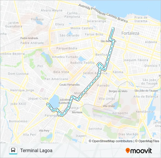 421 LAGOA / PARANGABA / MONTESE / CENTRO Bus Line Map