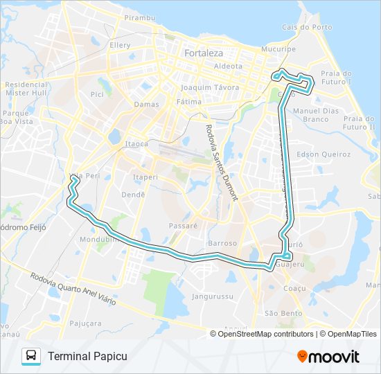 Mapa de 050 SIQUEIRA / WASHINGTON SOARES / PAPICU de autobús