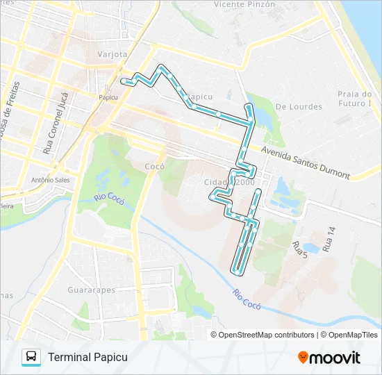 831 CIDADE 2000 / HOSPITAL GERAL / PAPICU / ED Bus Line Map