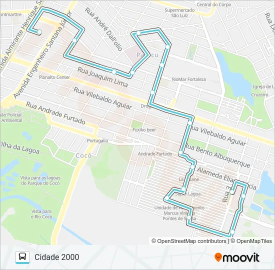 831 CIDADE 2000 / HOSPITAL GERAL / PAPICU / ED Bus Line Map