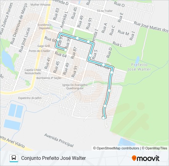 Mapa de 679 JOSÉ WALTER / CIDADE JARDIM I de autobús