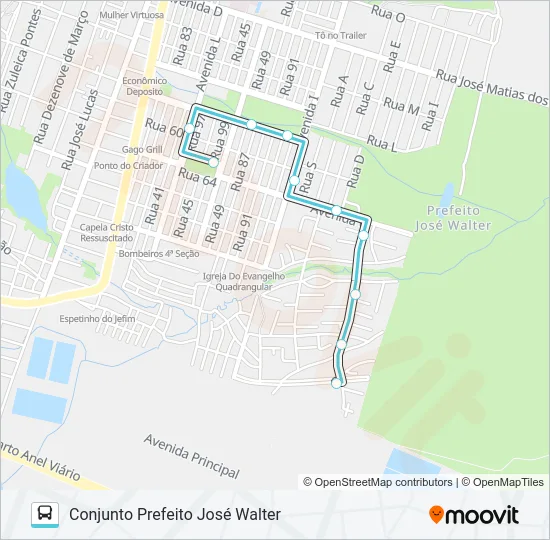 679 JOSÉ WALTER / CIDADE JARDIM I Bus Line Map