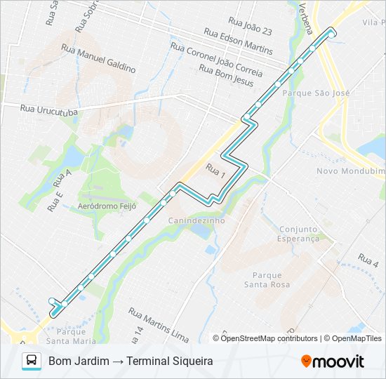 063 CORUJÃO / BOM JARDIM / SIQUEIRA / PARANGABA bus Line Map