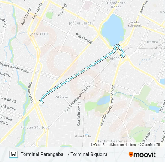 063 CORUJÃO / BOM JARDIM / SIQUEIRA / PARANGABA Bus Line Map