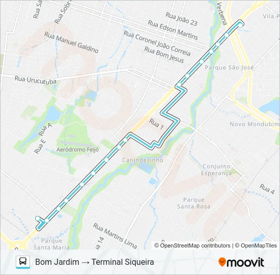 063 CORUJÃO / BOM JARDIM / SIQUEIRA / PARANGABA Bus Line Map