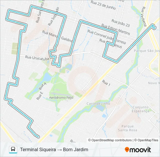 063 CORUJÃO / BOM JARDIM / SIQUEIRA / PARANGABA Bus Line Map