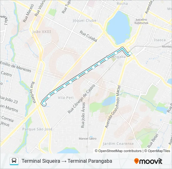 063 CORUJÃO / BOM JARDIM / SIQUEIRA / PARANGABA Bus Line Map