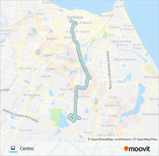 660 CONJUNTO PALMEIRAS / BRT / CENTRO Bus Line Map