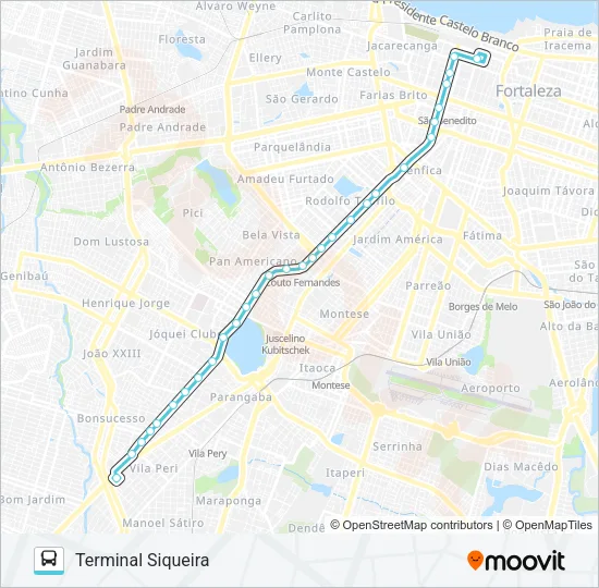 300 EXPRESSO / SIQUEIRA / CENTRO Bus Line Map