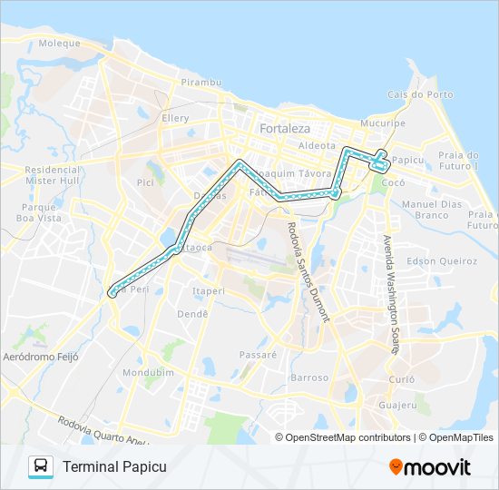 Mapa da linha 030 SIQUEIRA / 13 DE MAIO / PAPICU de ônibus