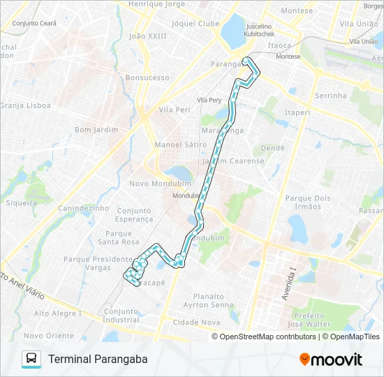 375 ARACAPÉ II / PARANGABA Bus Line Map
