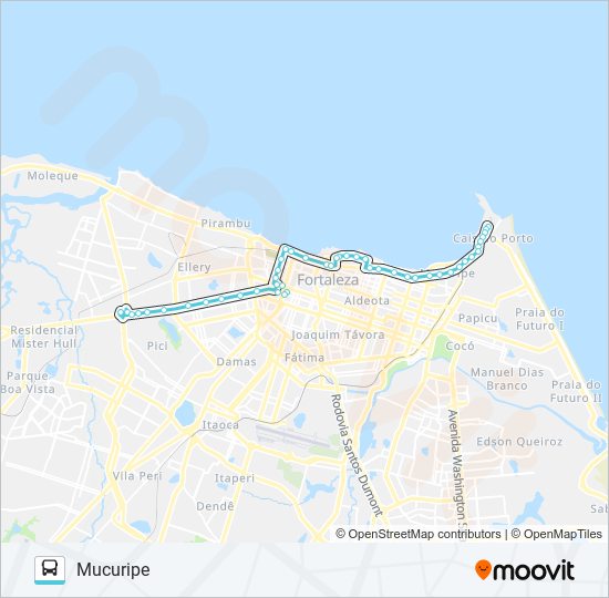 Mapa da linha 071 ANTÔNIO BEZERRA / BRT / MUCURIPE de ônibus