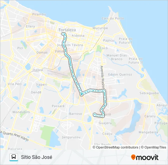 609 SÍTIO SÃO JOSÉ / CIDADE DOS FUNCIONÁRIOS / BRT / CENTRO Bus Line Map