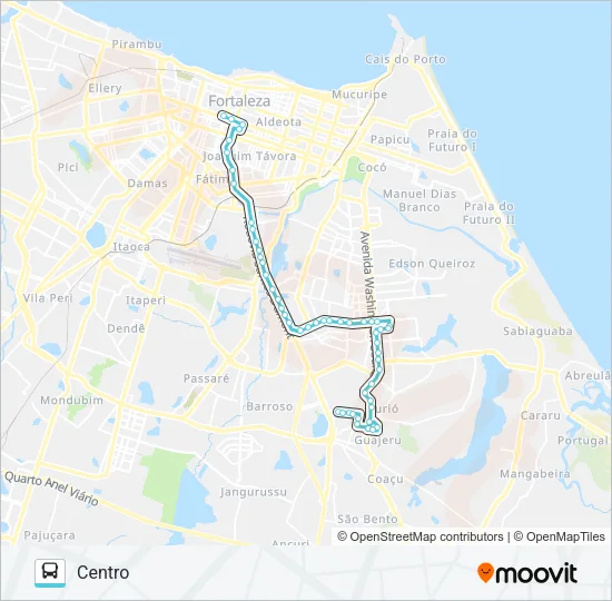 609 SÍTIO SÃO JOSÉ / CIDADE DOS FUNCIONÁRIOS / BRT / CENTRO Bus Line Map