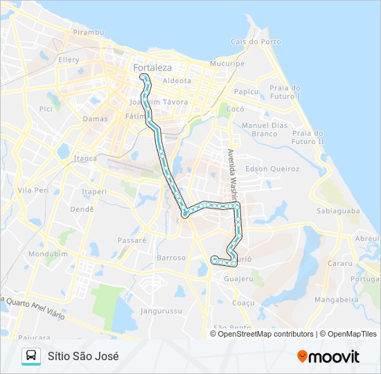 609 SÍTIO SÃO JOSÉ / CIDADE DOS FUNCIONÁRIOS / BRT / CENTRO bus Line Map