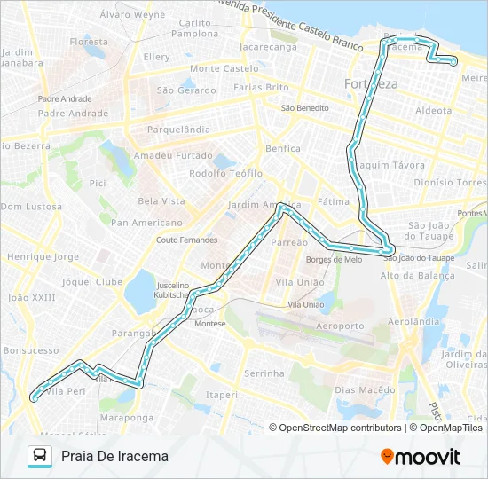073 SIQUEIRA / BRT / PRAIA DE IRACEMA Bus Line Map