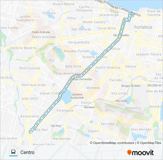 1355 SIQUEIRA / JOSÉ BASTOS / CENTRO / ED Bus Line Map