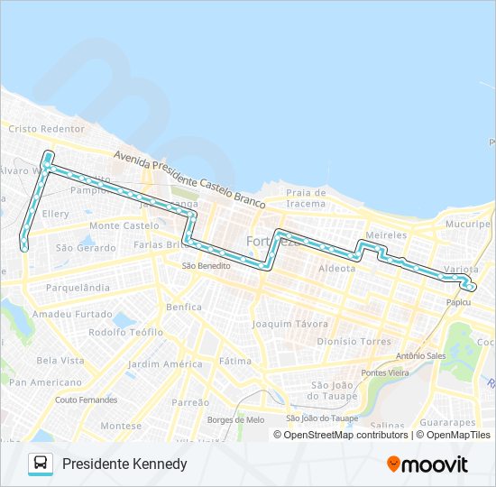 Mapa da linha 031 AV. BORGES DE MELO I / PAPICU de ônibus