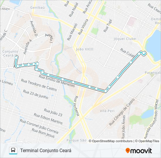 083 CONJUNTO CEARÁ / AUGUSTO DOS ANJOS / LAGOA bus Line Map